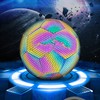 Reflective Football PU Glowing Sports Soccer Ball with Pump for