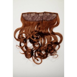 WIG ME UP - WH5008-180C-30 Clip-In Extension, Wide Back of Head, 5 Clips, Curly Curls, Copper Brown, Heat Resistant