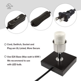 Small Bedside Table Lamp, Minimalist Solid Wood Bedroom Lamp with Square Fabric Shade for Nightstand, Dresser, Living Room, Kids Room, Dorm, Office