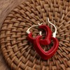 Sonateomber Red Heart Chunky Huggie Thick Hoop Earrings for Women