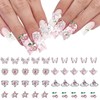 ITPOYOL 40 PCS Nail Charms Y2K Alloy Nail Art Rhinestones Charms 3D Nail Art Supplies Star Butterfly Heart with Rhinestones Cherry Nail Gems Shiny Jewelry Nail Accessories for Women Nail Decorations