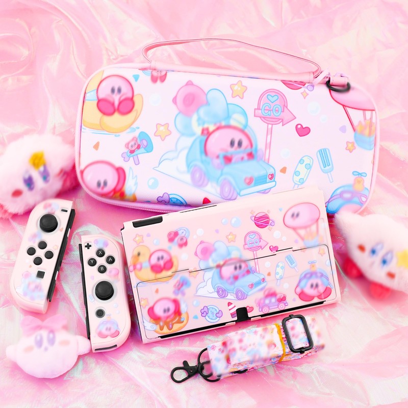 HYPERCASE 8 in 1 Cute Anime Switch OLED Accessories Bundle,