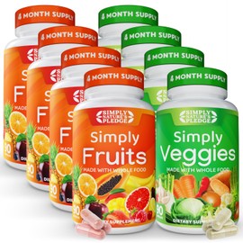 Simply Nature's Pledge - Packed with Over 40 Different Fruits & Vegetables - 4 Month Supply- Made with Whole Food Superfoods - with Aloe Vera – 100% Soy Free - 720 Capsules