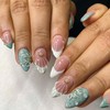 RUOKEXIN Short Almond Press on Nails French Tip Fake Nails