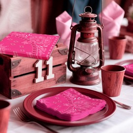 JeVenis Western Party Bandana Napkins Disposable Paisley Print Paper Napkin Bulk Cowboy Theme Party Supplies for Western Cowboy Birthday Party Dinner Lunch Supplies