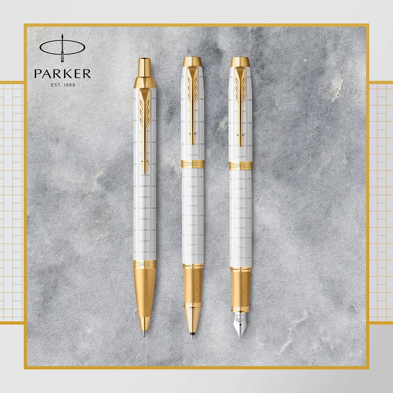 Parker IM Ballpoint Pen | Premium Pearl Lacquer with Gold