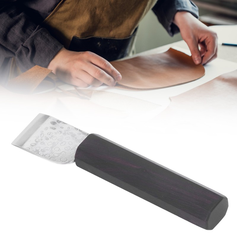 Leather Skiving Knife Flat Mouth Ergonomic Wooden Handle DIY Hand