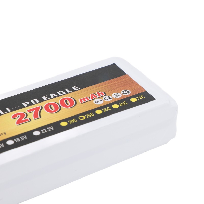 7.4V 2700mAh 2s 25C LiPo Battery Lightweight Long Lasting Use