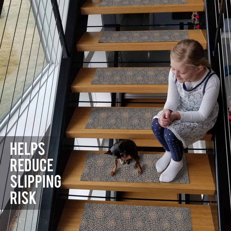 Set of 7 Stair Treads Ultra-Thin with Non Slip Rubber