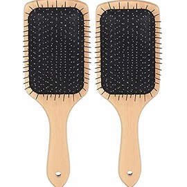 Anti-Bacterial Bamboo Hair Brush anytime Styling - Detangling Hair Comb for Men & Women (pack 2)