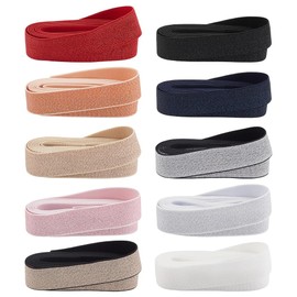 PH PandaHall 10 Colours 18 m Glitter Elastic Band 2.5 cm Wide Elastic Bands for Sewing Flat Metallic Elastic Band Decorative Knitting Stretch Elastic Bands for Sewing Crafting Waist