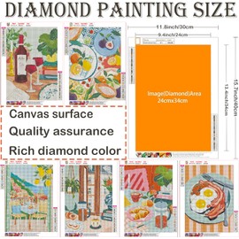 ARPADAMO Adult Diamond Art Painting Kits,Coffee Diamond Painting Kits for Adults-6PCS,5D Flowers Diamond Arts Kits for Adults,Full Diamond Round Diamond and Craft Home Wall Art Deco-12x16in