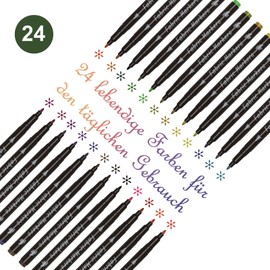 Bedeco Fabric Colouring Pens, Washable, 24 Textile Pens, Machine Washable, Permanent Fabric Colours, Waterproof Textile Markers, Fabric Pens for DIY Costumes, T-Shirts, Textile Paint for Children and