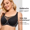 DELIMIRA Women's Plus Size Bra Underwire Support Full Coverage Unlined