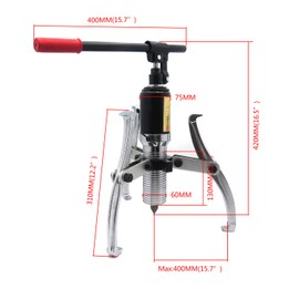 HTTMT- Vehicle 5 Ton 3 Jaw 360 Degree Flexibility Hydraulic Bearing Gear Puller Wheel Hub Puller Separator Garage Tool [P/N: ET-CAR-FIX006-5T-RED]