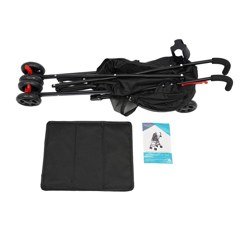 Folding Dog Stroller for Cats and Dogs, Zipper Entry Pet