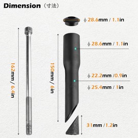 TRIWONDER Bike Quill Stem Adapter Riser Fork Stem Extender Aluminum Quill Stem Converter Adaptor for BMX MTB Road Mountain Bicycle (Black, 25.4mm x 150mm)