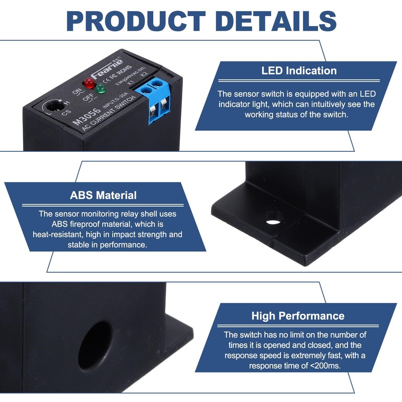 sourcing map 2pcs Miniature Current Switch 0-30A Normally Closed AC
