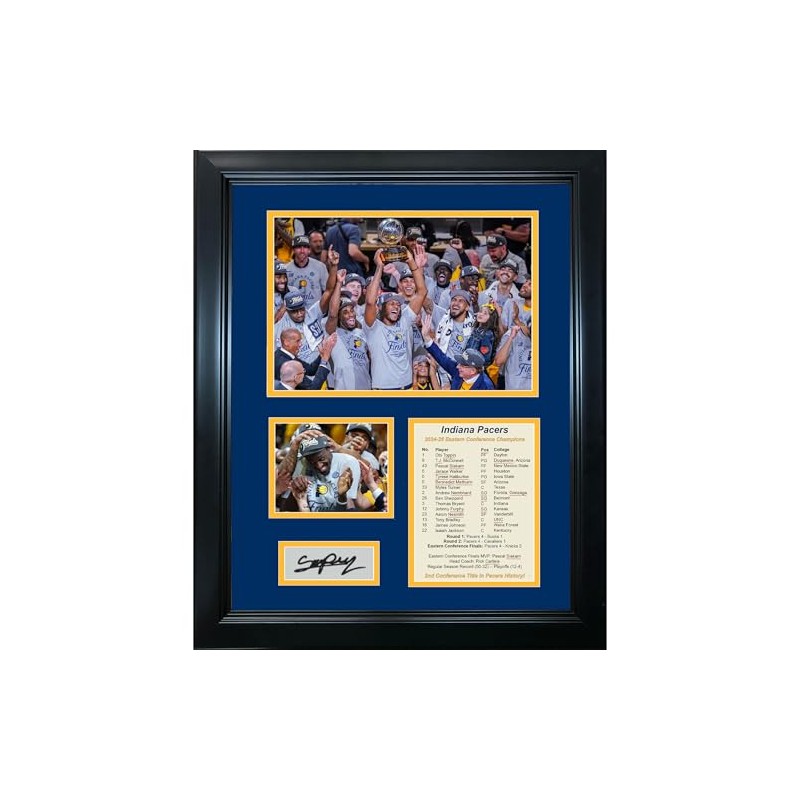 Framed Indiana Pacers 2024-2025 Eastern Conference Finals Champions Pascal Siakam
