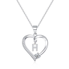 Romavan Initial Necklaces for Women - Gifts for Women - 925 Sterling Silver Necklace Initial H Letter Pendant Necklace Jewelry Mothers Day Valentines Christmas Birthday Gifts for Her Girlfriend Wife