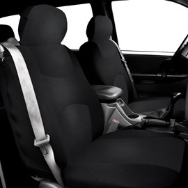FH Group FB351102 Fundas de asiento integradas multipropósito para cinturón de seguridad (negro) juego delantero – ajuste universal para coches, camiones y SUV