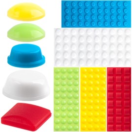 Lekgavd 194PCS Bump Dots for Low Vision, 5 Sheets Multiple Sizes Square Round Dot Visually Impaired Aids, Raised Braille Aids Anticollision Tactile Stickers for Blind, Low Vision, Elderly (5 Colors)