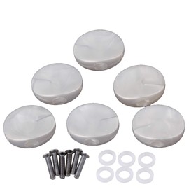 Yibuy 6pcs Small Round Head Guitar String Tuning Peg Button Plastic White Pearl Color