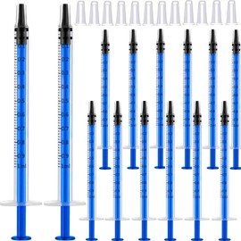 50 Pack 1ml Plastic Syringe with Cap, Sterile Individually Wrapped Syringe Tools for Scientific Labs, Feeding Pets and Liquids Measuring