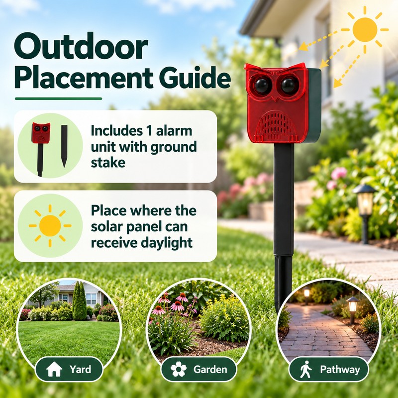 Solar Motion Sensor Alarm for Outdoor Security – Waterproof Sound