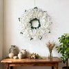 21" Artificial Hydrangea Flower Wreath for Front Door Decor (White)