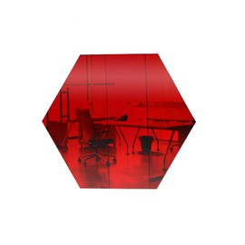 Marketing Holders Acrylic Mirror 8” Light Red Hexagon Blank Smooth Edge DIY Plexiglass Sheet .118 3MM Thick Decor for Hotel Lobby Kitchens Weddings Catering Events Parties