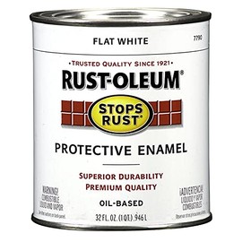 1 qt Rust-Oleum Brands 7790502 White Stops Rust Protective Enamel, Flat