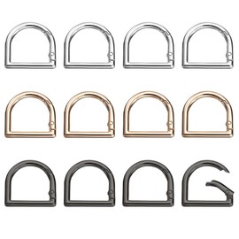 YJFY Metal D Ring Buckle Half Round D Ring Buckles Semicircular Buckle The Seams Do Not Need To Be Removed For Backpacks, Cat Collar, Belt, Three colours feather, 25 mm