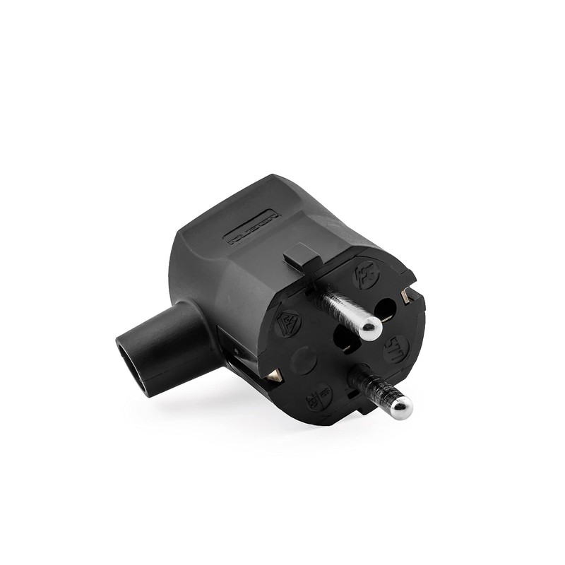 2 pieces - earthing contact plug made of thermoplastic, Schuko