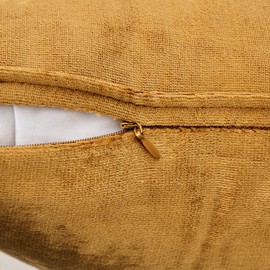 EMEMA Velvet Cushion Cover, 40 x 40 cm, Decorative, Wrapped Edge, Set of 2, for Sofa, Living Room, Bedroom, Champagne Gold