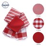 Encasa XO Kitchen Dish Towels Set | Red | Waffle