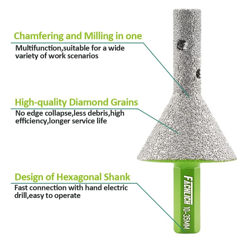 Tile Diamond Chamfer Milling Bit - FACHLICH 10-35MM Finger Bit