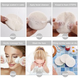 60 Count Facial Sponges for Estheticians Compressed Face Sponge Natural Cleaning Sponge for Facial Cleaning, Makeup Removal (White,2.75 Inch)