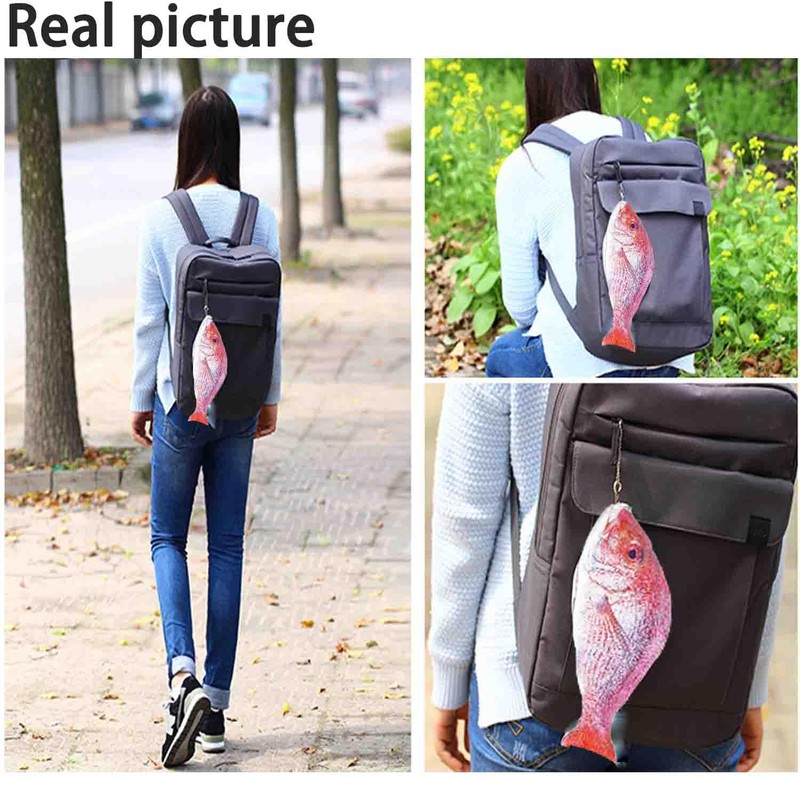 Novelty Fish Shaped Makeup Bag, Red, Cute Cosmetic Pouch