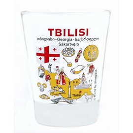 Tbilisi Georgia Landmarks and Icons Collage Shot Glass