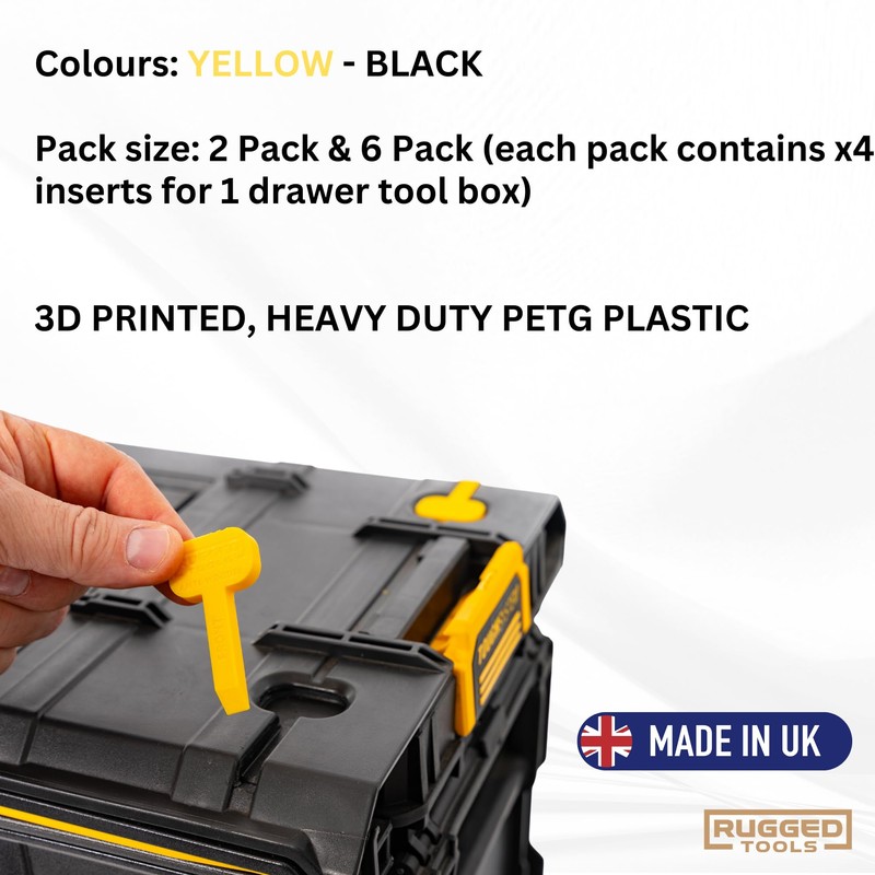 Rugged Tools Anti-Wobble Stabilising Push-in Inserts compatible with Dewalt Tough