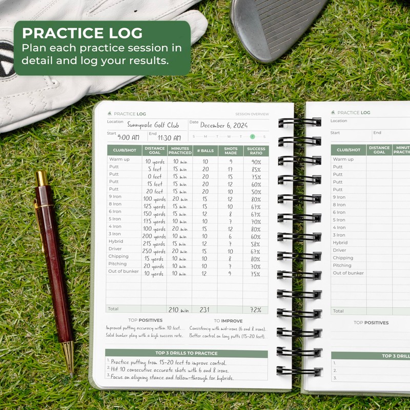 Clever Fox Golf Log Book – Small Training & Scorecard