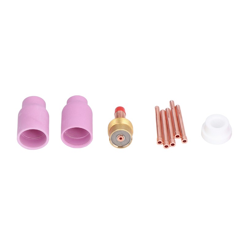 9Pcs/Set TIG Gas Lens Collets Body Brass Nozzle Ceramic Cup