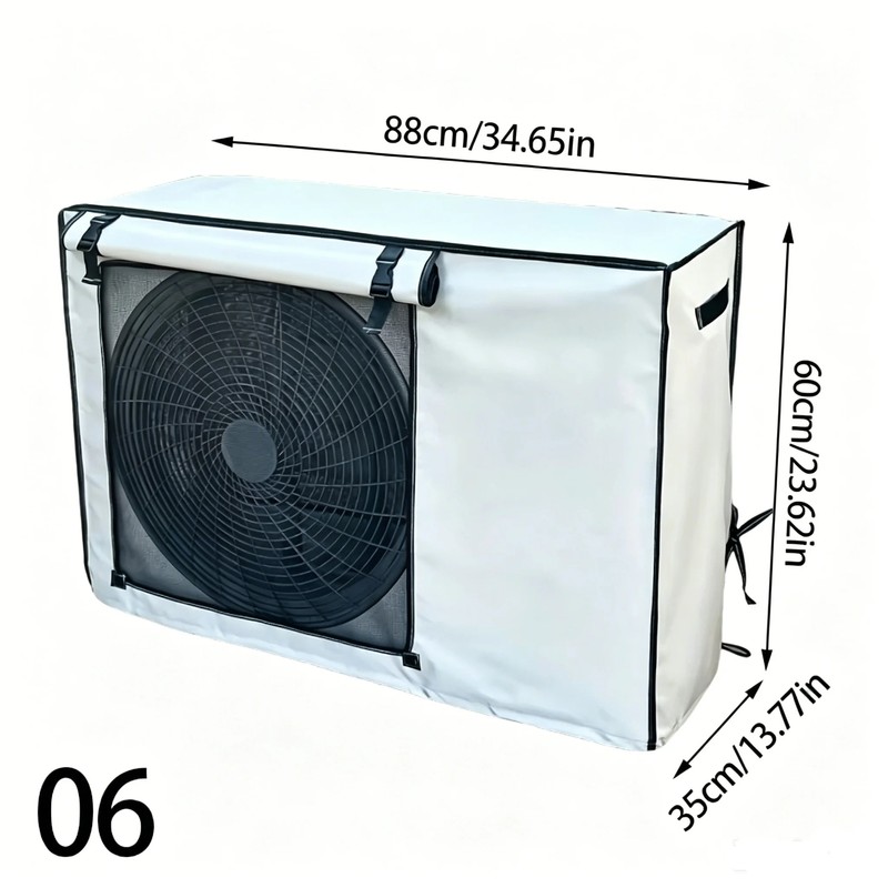 Outdoor Air Conditioner Cover, Oxford Cloth Weather Protector with Roll-Up