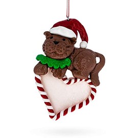 Cat on Heart Clay-Dough Christmas Ornament