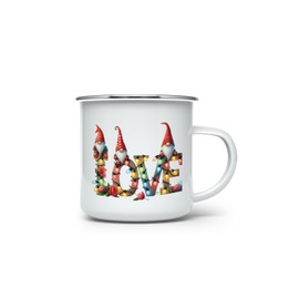 MAXIKIWI Langlebige Emaille-Kaffee- oder Tee-Camping-Tasse für drinnen und draußen, Motiv: Love Christmas Aquarell, 350 ml