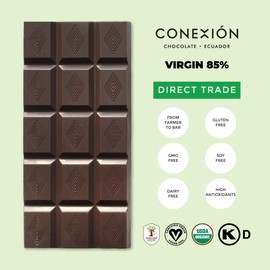 Conexion Chocolate 4 Pack Box | Organic, Raw, Vegan, Dark Chocolate Bar, Gluten-Free, Soy Free, Non-GMO, Kosher, Fair Trade | 7.4 oz… (85 Pure)