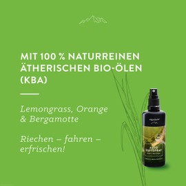 AllgäuQuelle® Auto Duftspray | Der Bio Auto-Duft als natürlicher Auto-Duftspender mit Lemongrass, Orange u. Bergamotte | ideales Auto Zubehör für Auto Innenraum und Wohnmobil