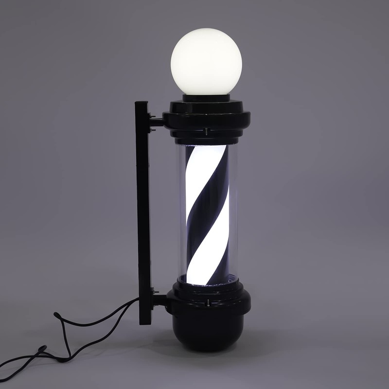ZHFEISY Barber Pole LED Light, 26.8inch Black White Traditional Barber