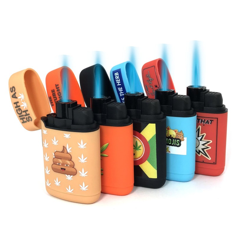 Smokemoji Jet Flame Torch Lighter Adjustable Flame Windproof Butane Refillable